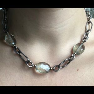 David Yurman prasiolite stone choker link necklace